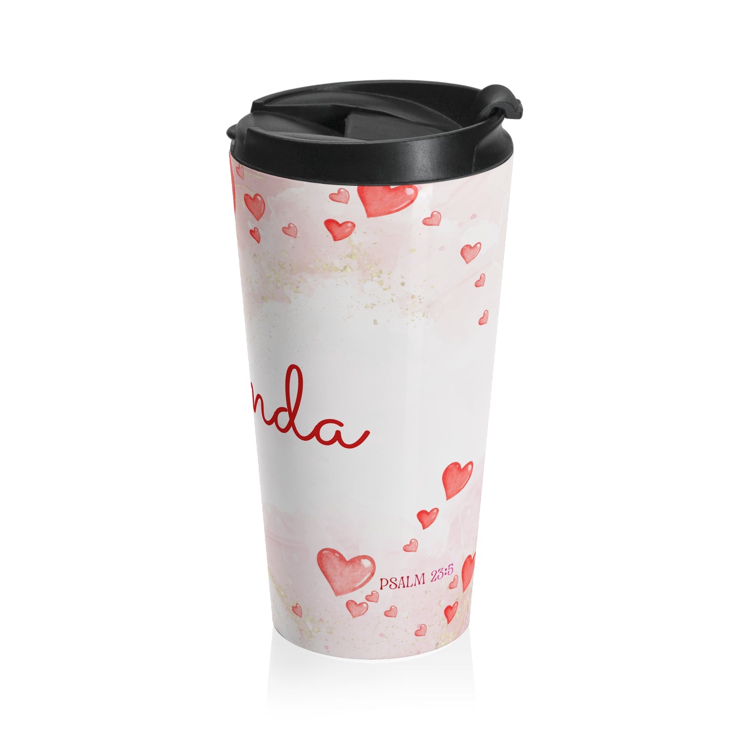 My Cup Overflows Personalized Travel Mug | Psalm 23 Inspired Christian Mug