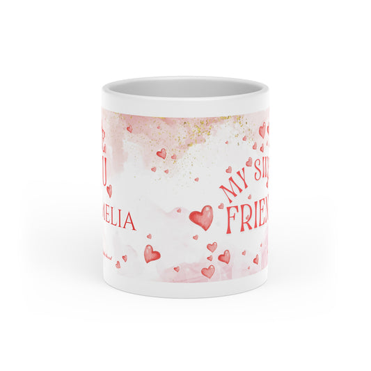 Heart Handle Friendship Mug | Personalized Christian Friend Gift | Proverbs 27:9 Mug