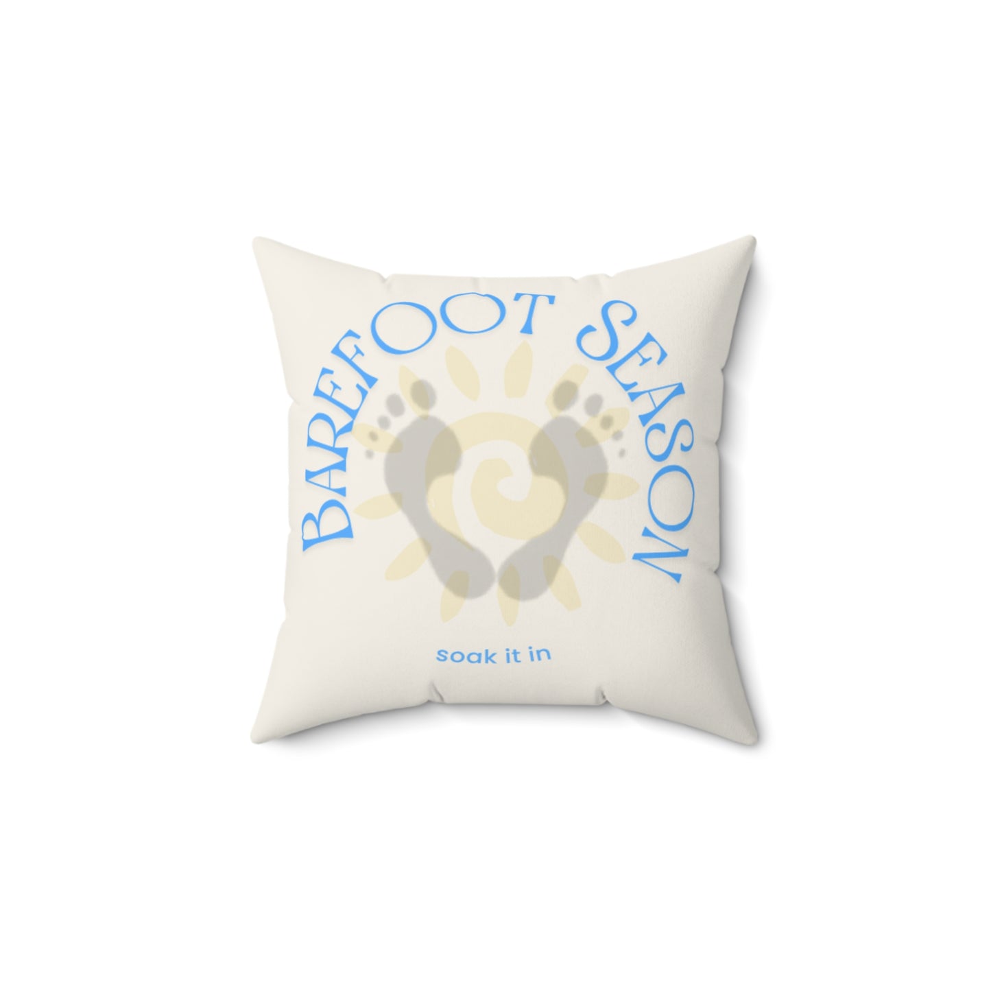 Barefoot Season Throw Pillow – Soak It In | Soft Summer Home Decor