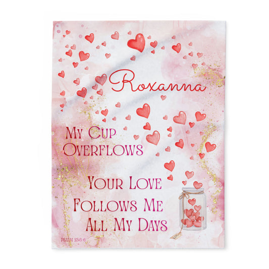 My Cup Overflows Christian Blanket | Psalm 23 Personalized Faith Blanket