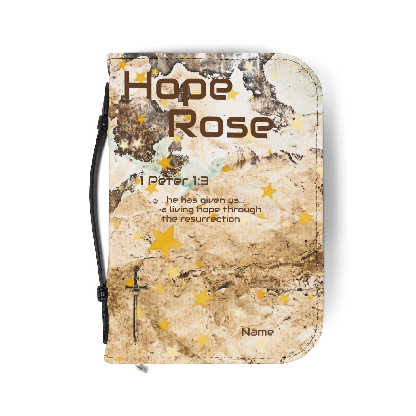 Lion of Judah Bible Cover – Hope Rose & Sword Scripture Design | Christian Faith Protection Case