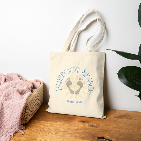 Barefoot Season Tote Bag – Soak It In | Summer Beach Carryall