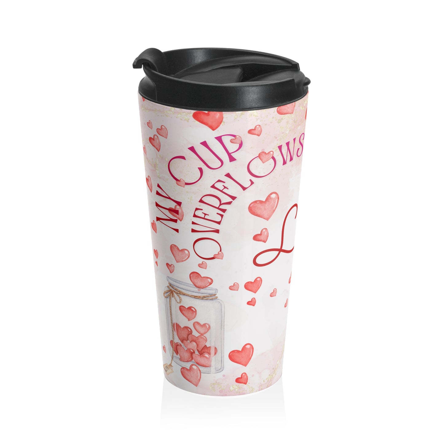 My Cup Overflows Personalized Travel Mug | Psalm 23 Inspired Christian Mug