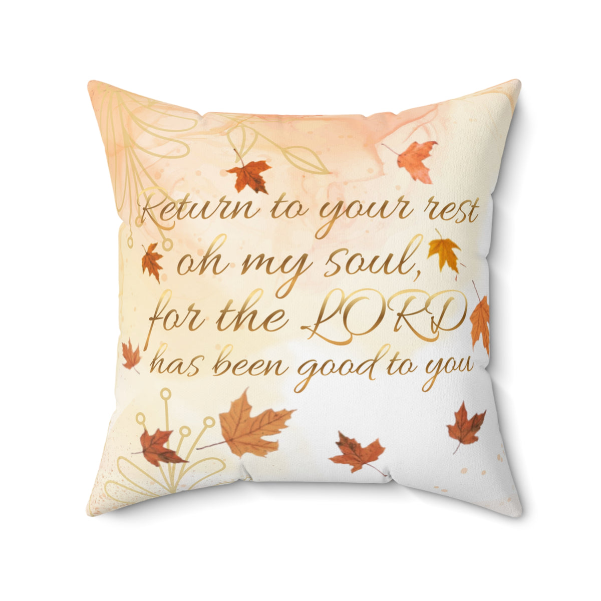 Return to Your Rest Scripture Pillow | Psalm 116:7 Christian Fall Home Decor