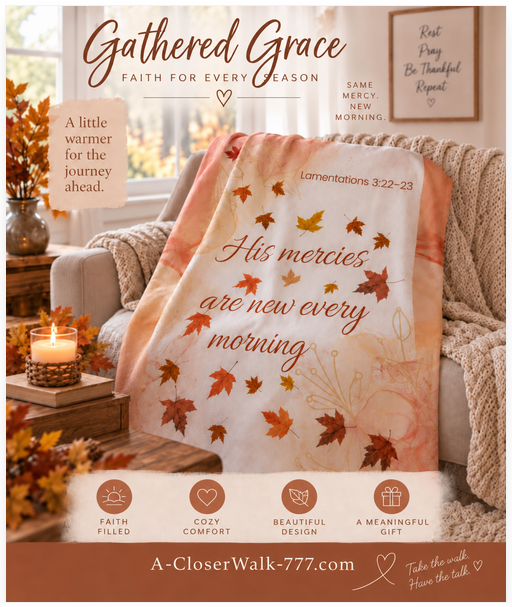 His Mercies Are New Every Morning Christian Blanket | Lamentations 3:22–23 Faith Blanket
