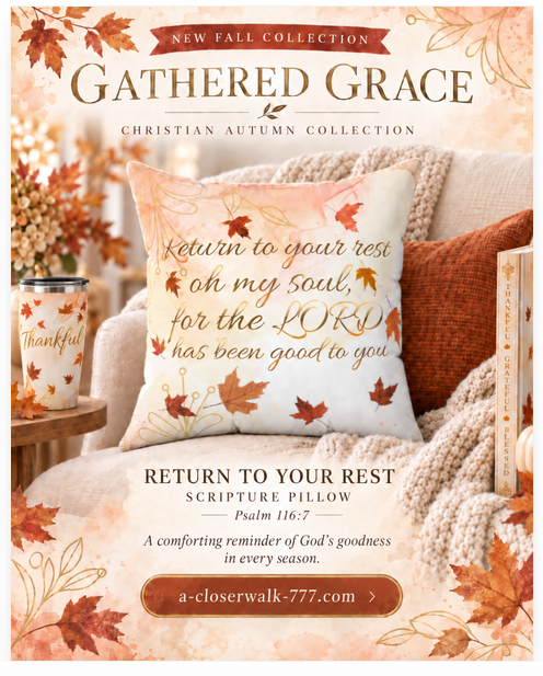 Return to Your Rest Scripture Pillow | Psalm 116:7 Christian Fall Home Decor